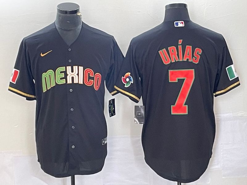 Men 2023 World Cub Mexico #7 Urias Black Nike MLB Jersey style 91846